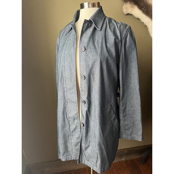 RALPH LAUREN Womens Button Front Long Sleeve Jean Jacket Coat M Blue - Picture 1 of 11
